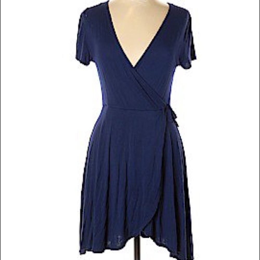 Midi length navy blue dress
